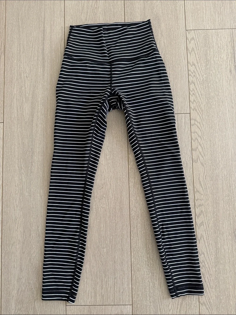 lululemon athletica Black & White Striped Girls' Leggings